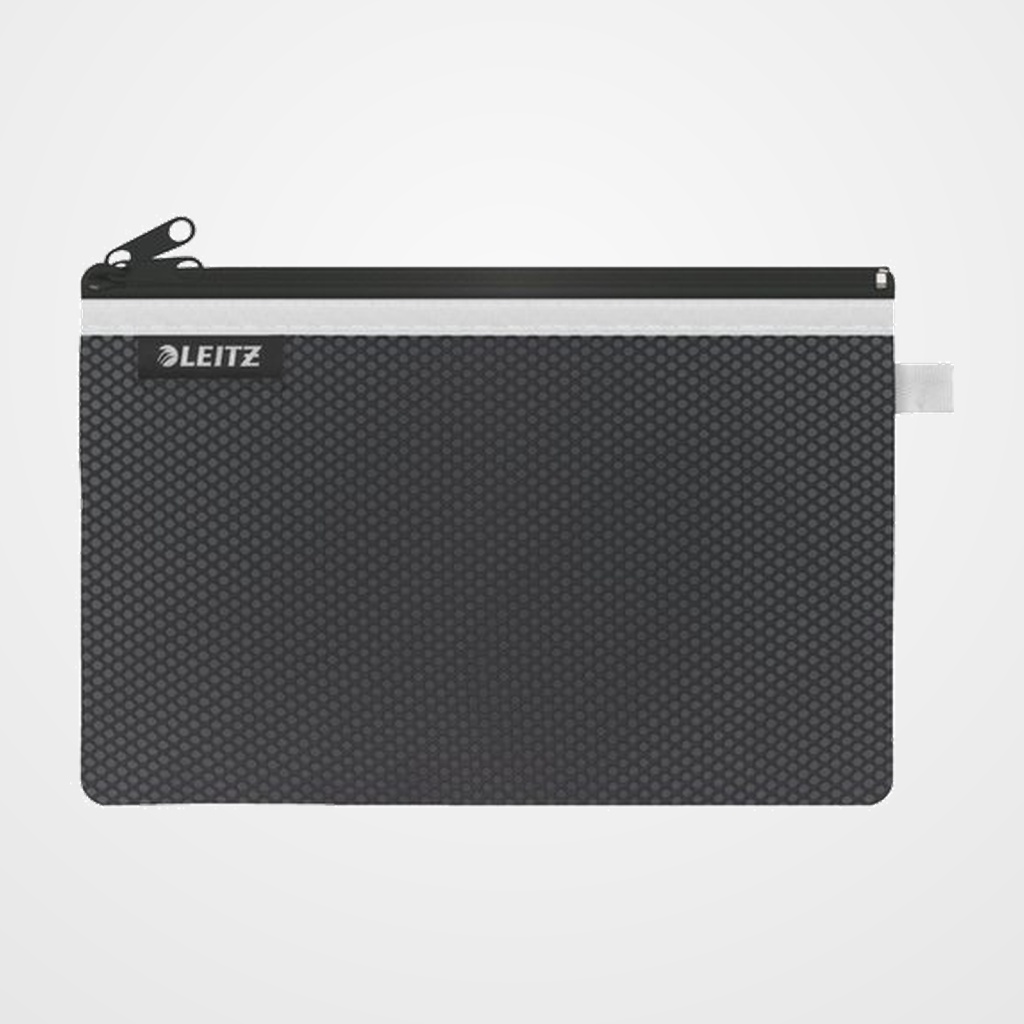 BOLSITA  de VIAJE LEITZ WOW NYLON C/CREMALLERA 2 DPTOS. L (23x15) NEGRO