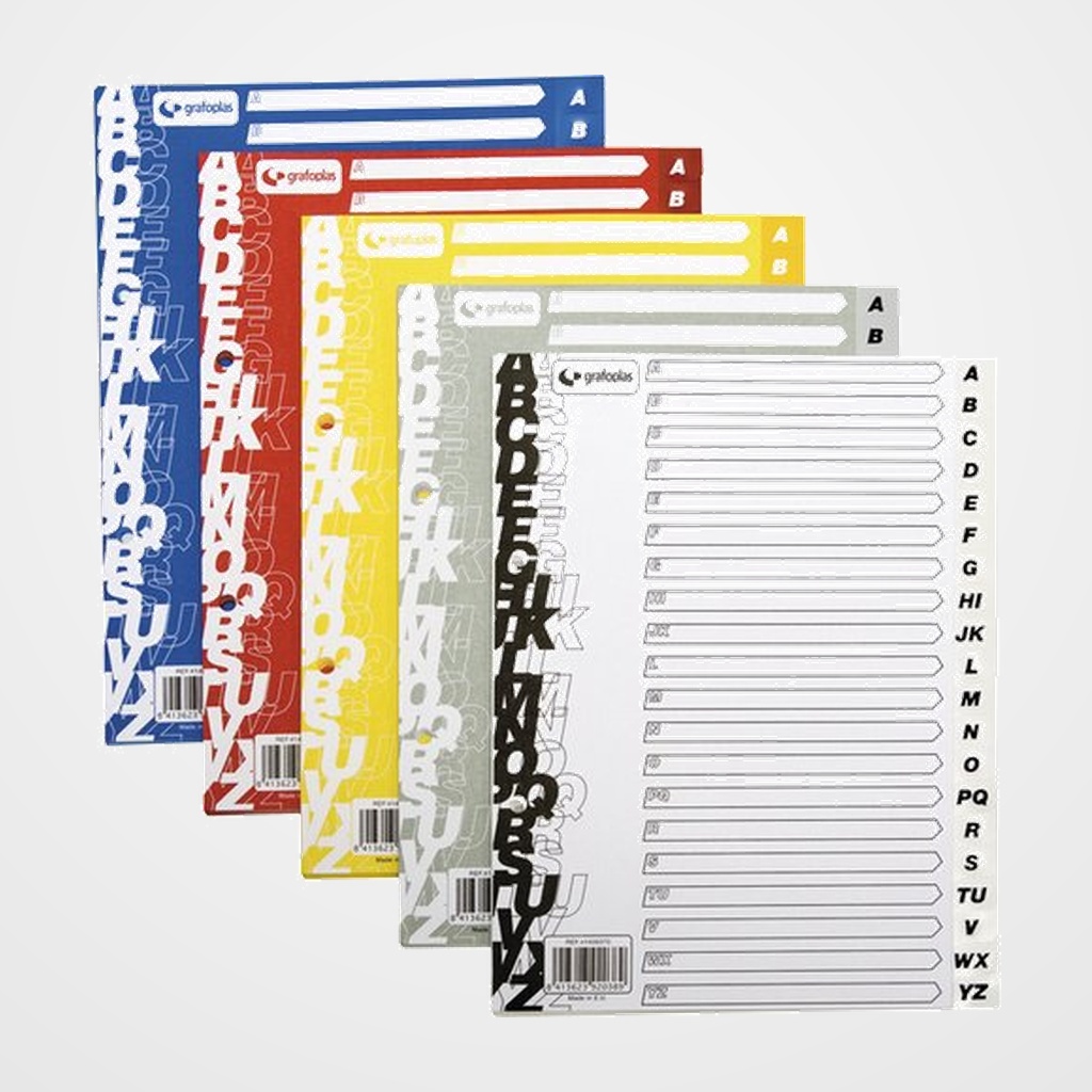 [20401064] INDICE GRAFOPLAS PP ALFABETICO A4 20 pestañas 16 taladros VERDE