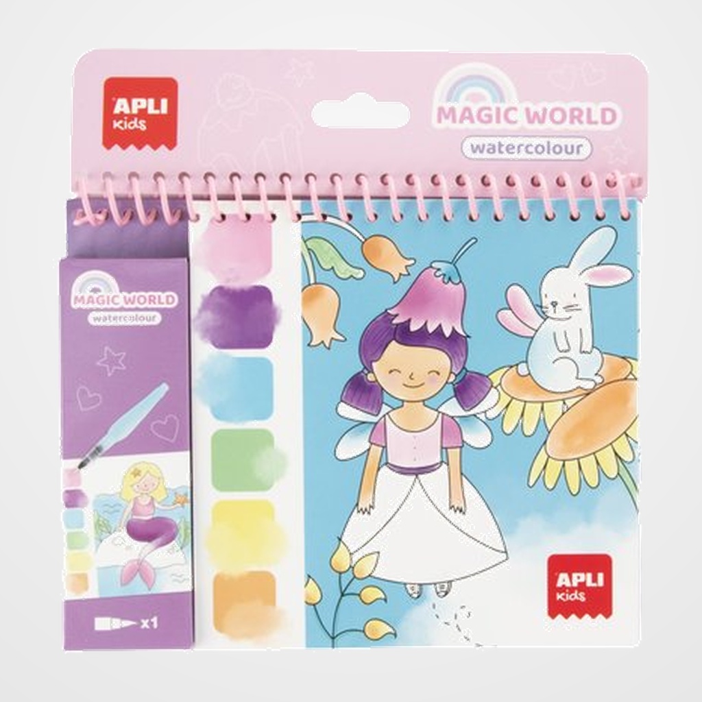 JUEGO EDUCATIVO APLI KIDS BLOC COLOREAR WATERCOLOR MAGIC 20h
