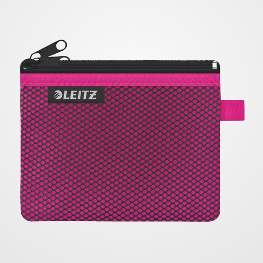 BOLSITA  de VIAJE LEITZ WOW NYLON C/CREMALLERA 2 DPTOS. S (14x10.5) FUCSIA