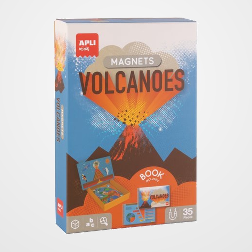 JUEGO EDUCATIVO APLI KIDS PIEZAS MAGNETICAS VOLCANES 35 pz