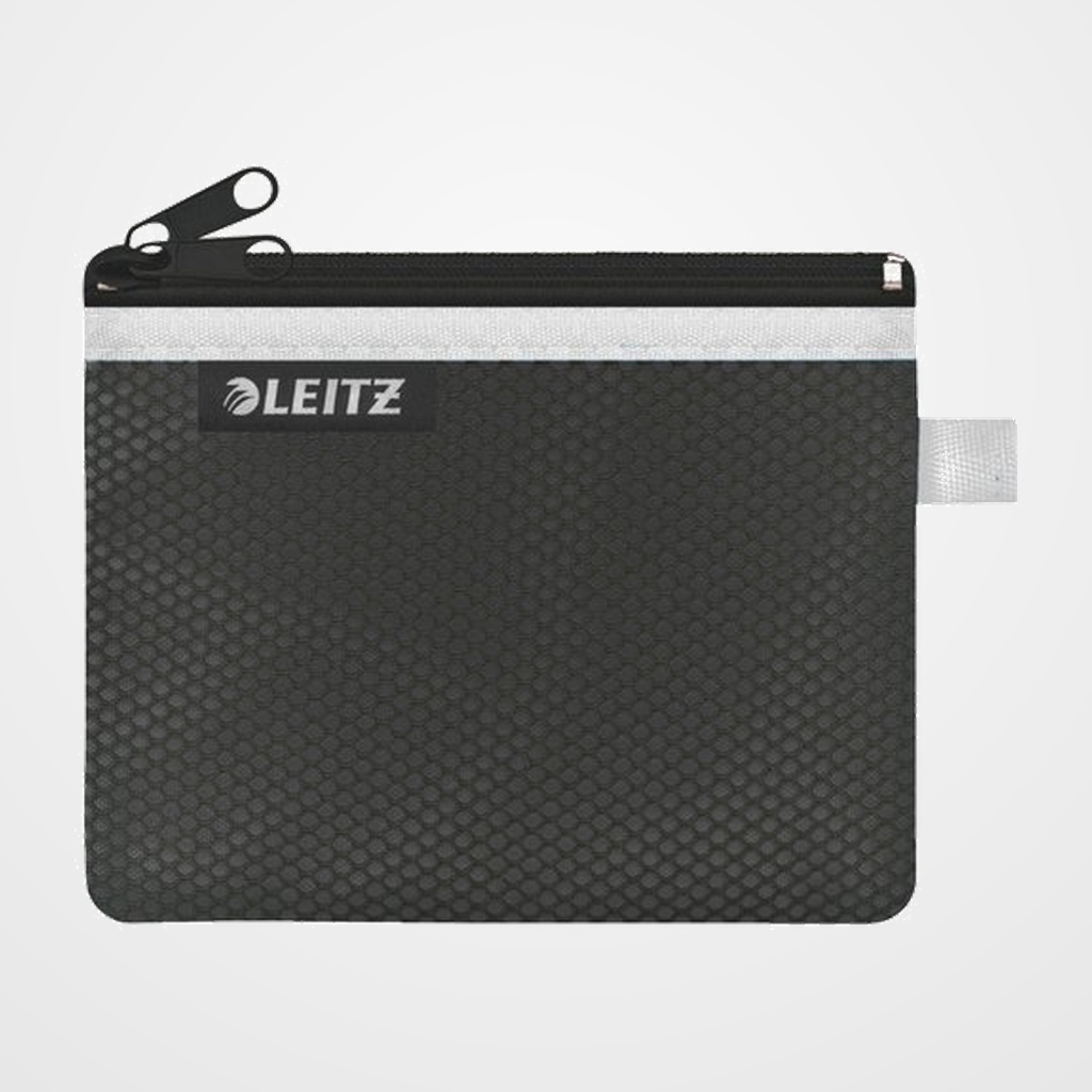 BOLSITA  de VIAJE LEITZ WOW NYLON C/CREMALLERA 2 DPTOS. S (14x10.5) NEGRO