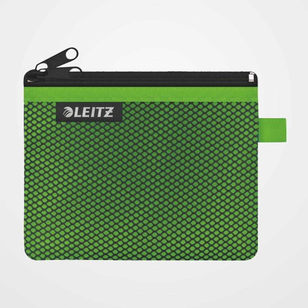 BOLSITA  de VIAJE LEITZ WOW NYLON C/CREMALLERA 2 DPTOS. S (14x10.5) VERDE
