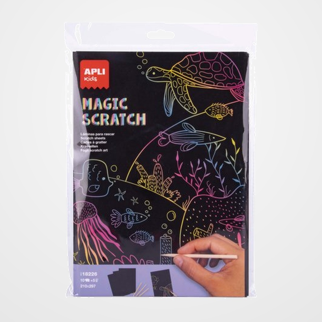 KIT MANUALIDADES APLI LAMINAS PARA RASCAR CON HERRAMIENTA (10H)