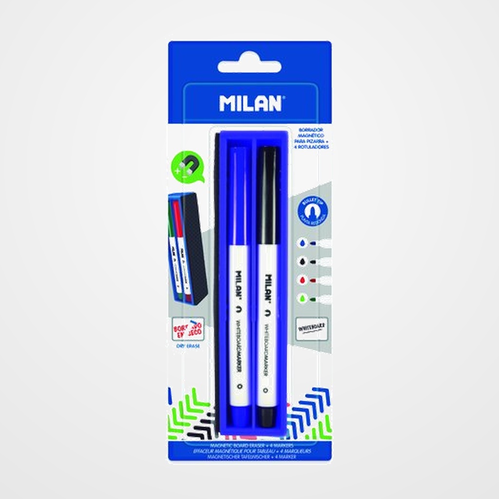 [15101074] BORRADOR PIZARRA MILAN MAGNETICO + 4 ROTULADORES