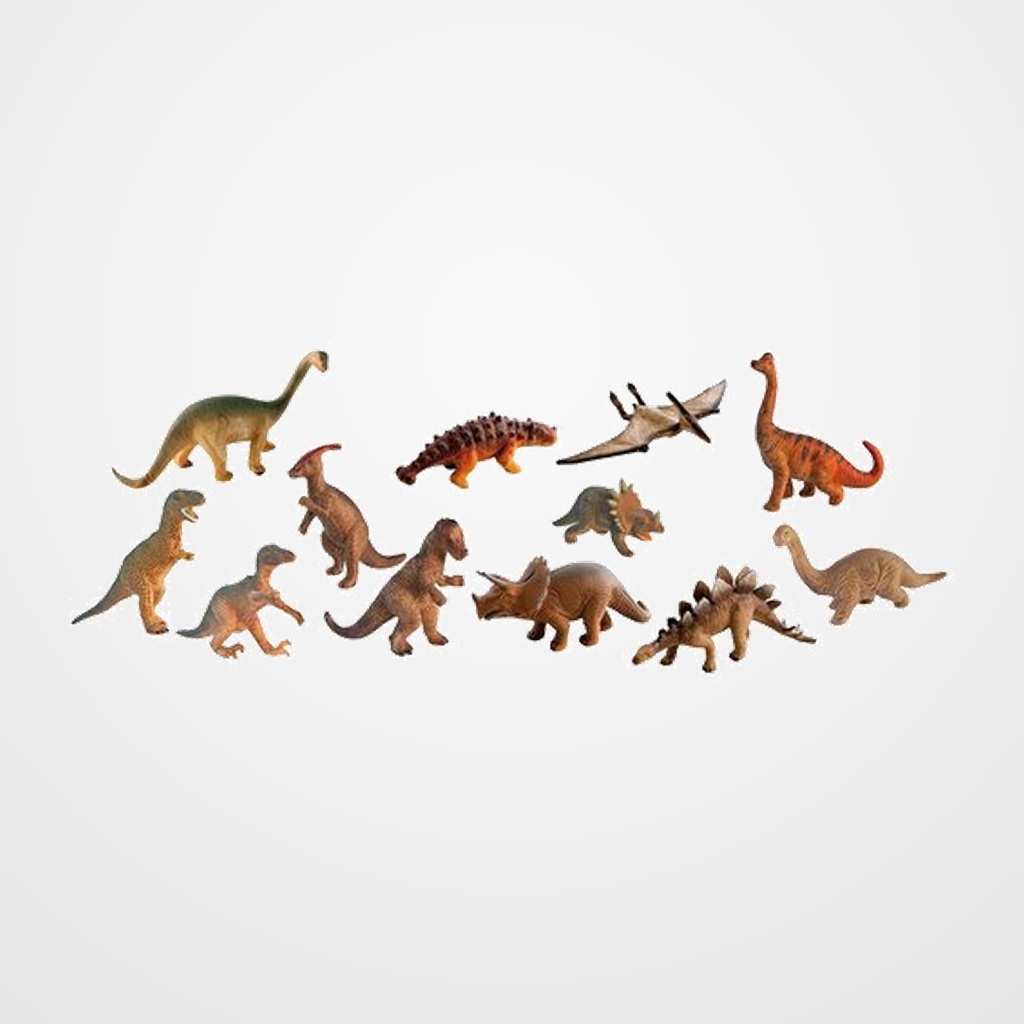 BOTE CON ASA 12 FIGURAS DINOSAURIOS