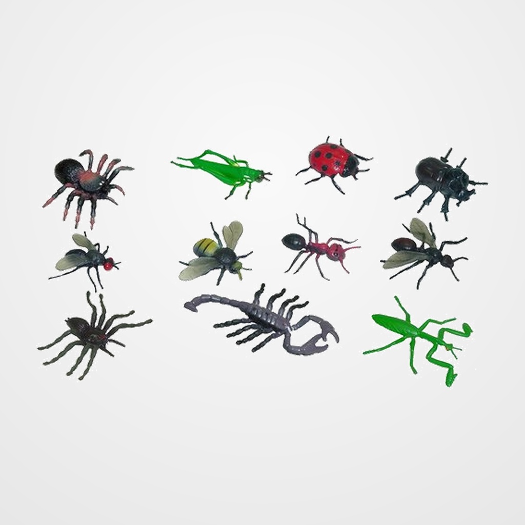 BOTE CON ASA 12 FIGURAS INSECTOS.