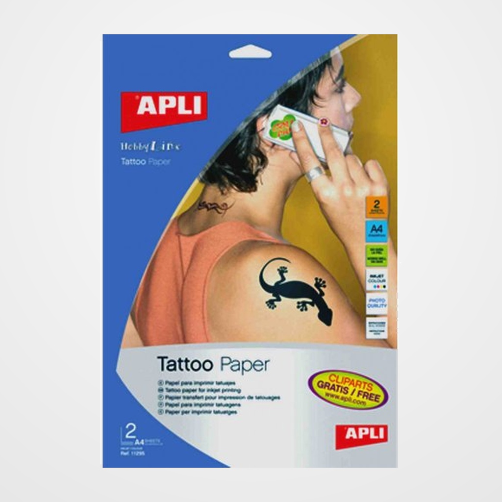 [10901392] PAPEL APLI PARA TATUAJES A4 BOLSA DE 2 HOJAS