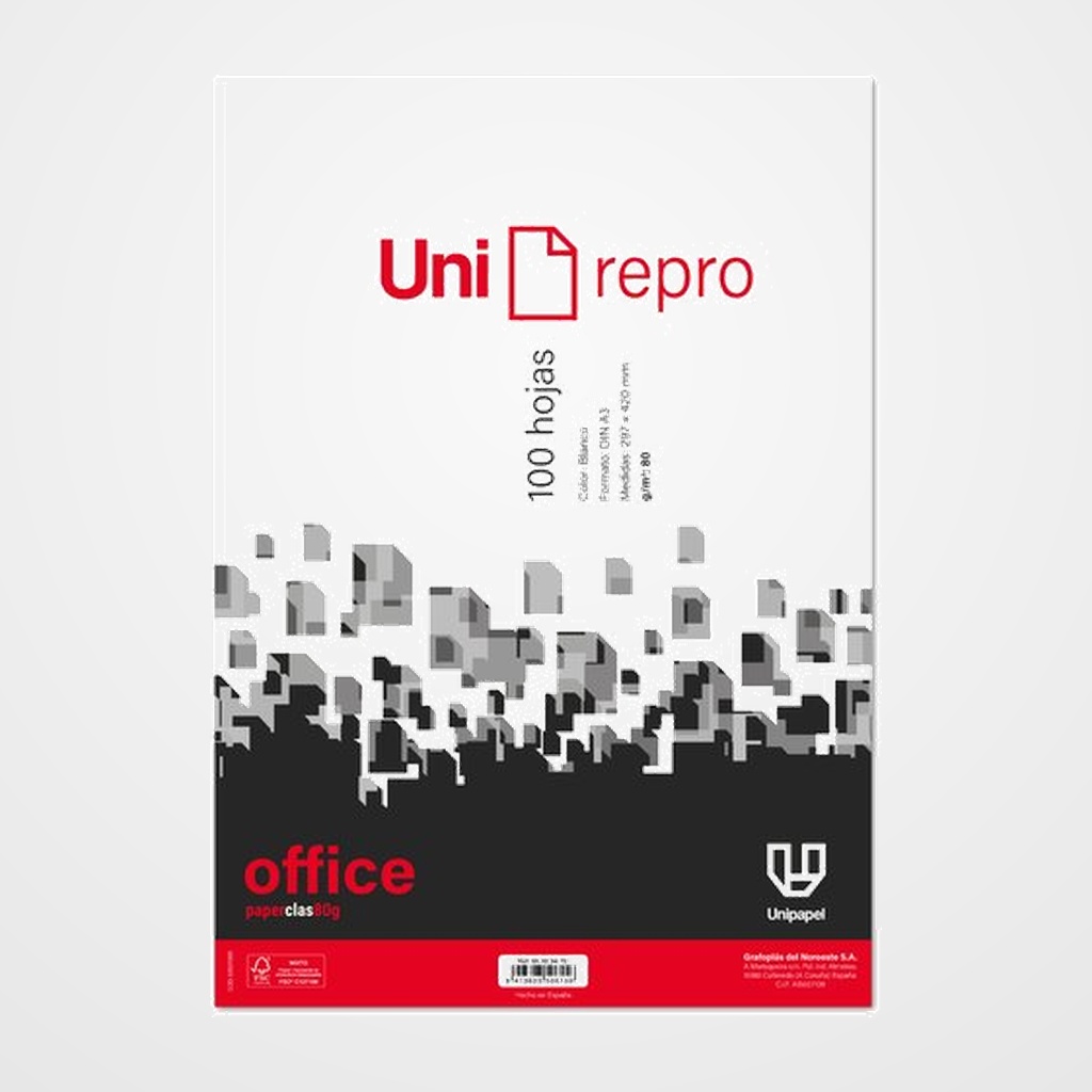 [12701719] PAPEL A3 UNIREPRO 80g 100h  OFFICE