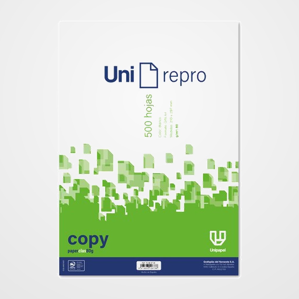 PAPEL A4 UNIREPRO  80g 500h COPY