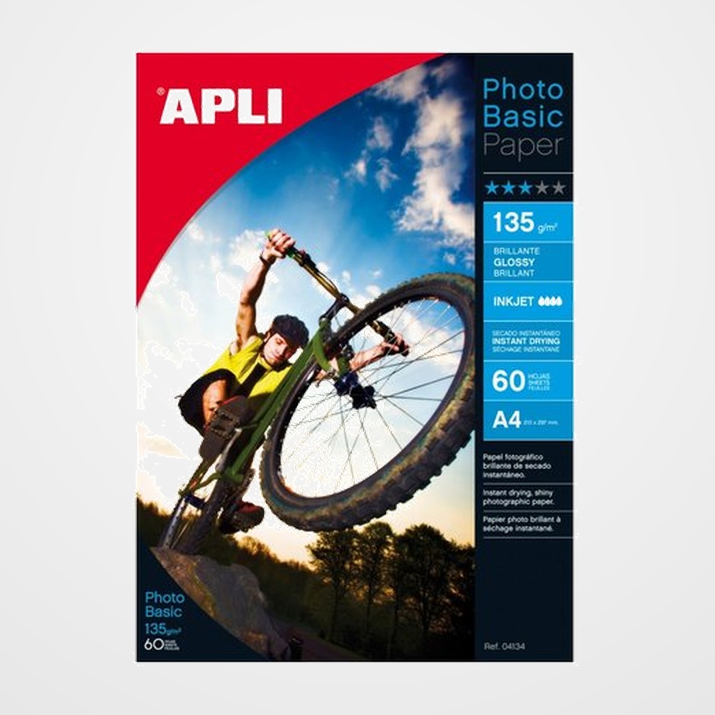 [40301091] PAPEL INKJET APLI FOTO A4 135g  60h GLOSSY HB