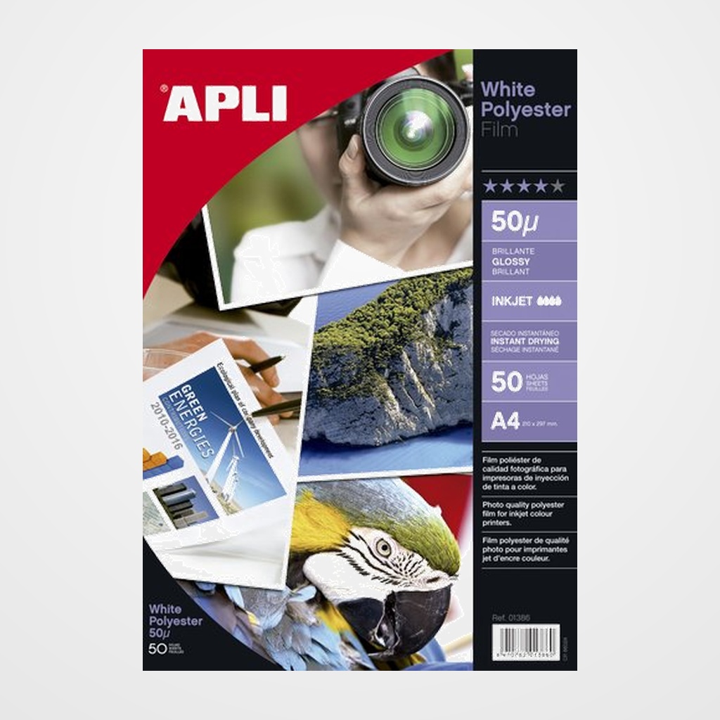 PAPEL INKJET A4 50.H POLIESTER ADHESIVO -esp-