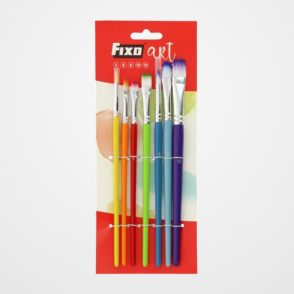 PINCEL COLORES FIXOART pelo SINTETICO SURTIDO SET de 7