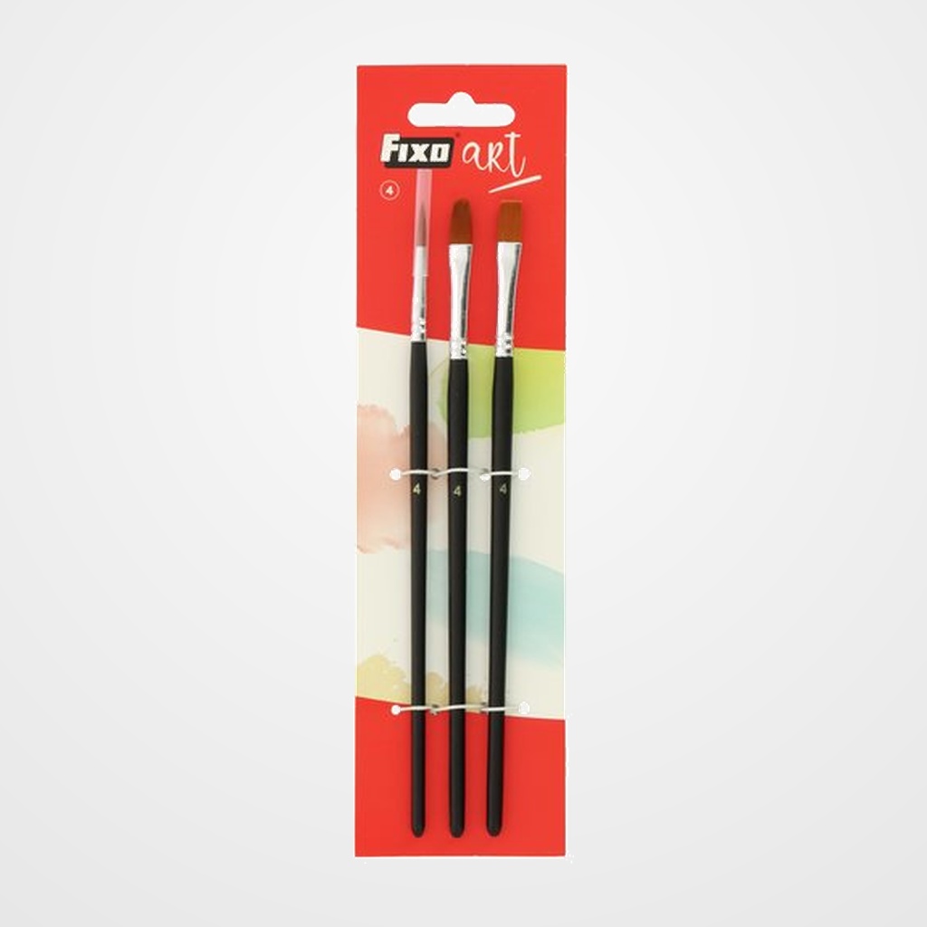 PINCEL FIXOART pelo SINTETICO SURTIDO SET de 3 (Nº 4)