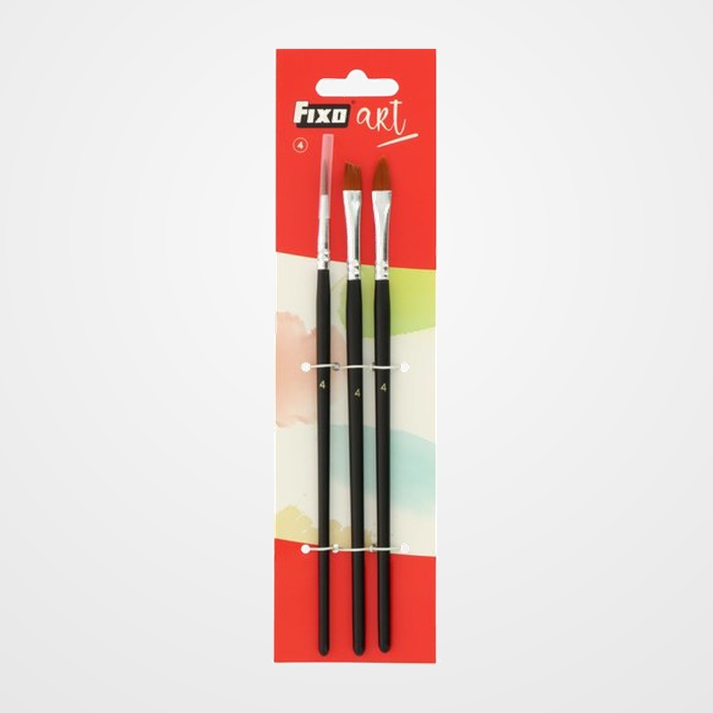 PINCEL FIXOART pelo SINTETICO SURTIDO SET de 3 (Nº 4)