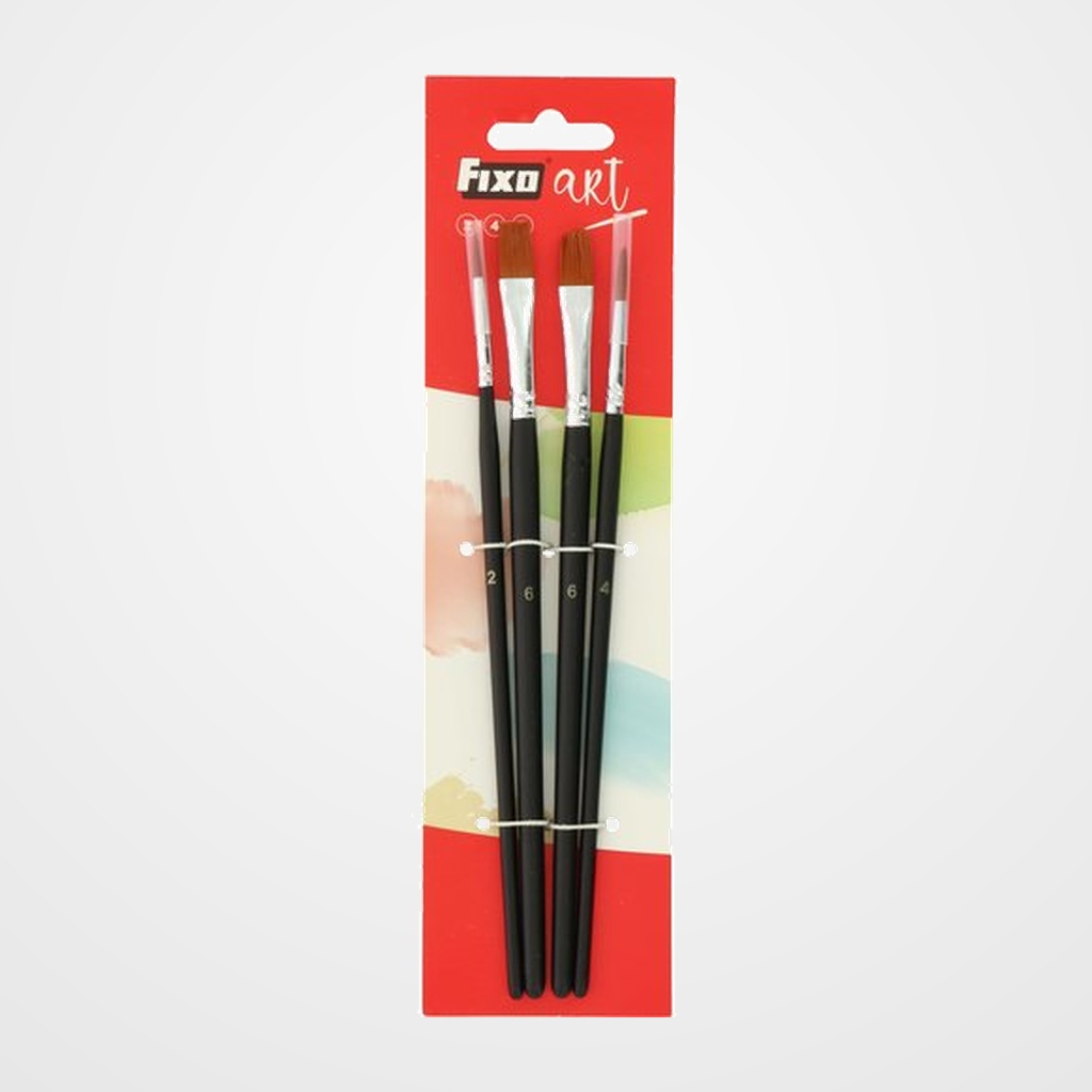 PINCEL FIXOART pelo SINTETICO SURTIDO SET de 4 (Nº 2-6-6-4)