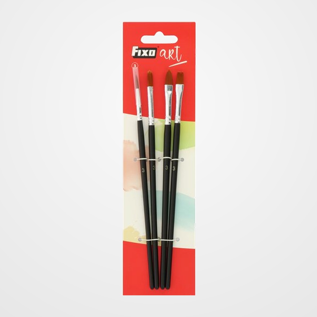 PINCEL FIXOART pelo SINTETICO SURTIDO SET de 4 (Nº 3)
