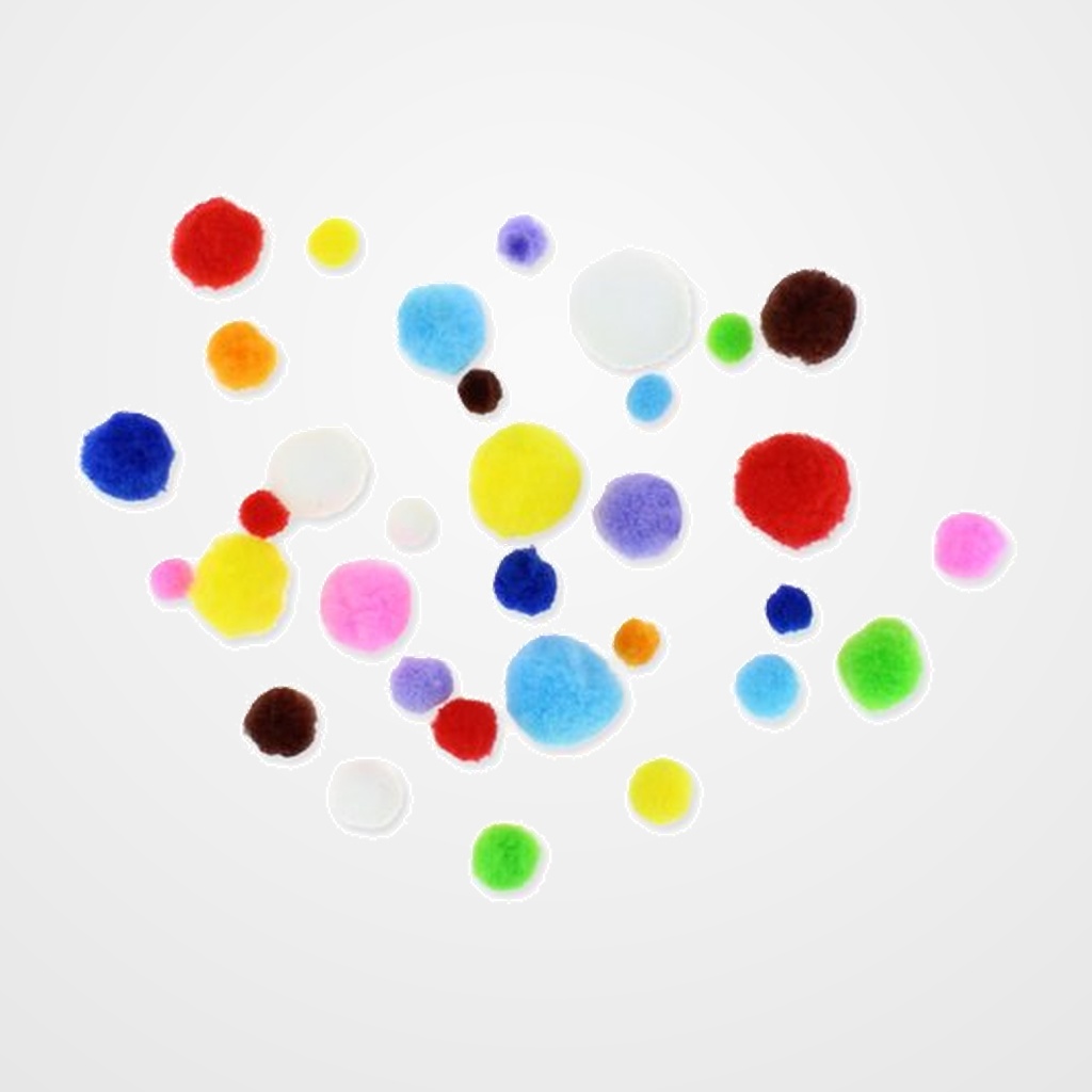 POM POM FIXO KIDS PEQUEÑOS COLORES SURTIDOS PACK de 100