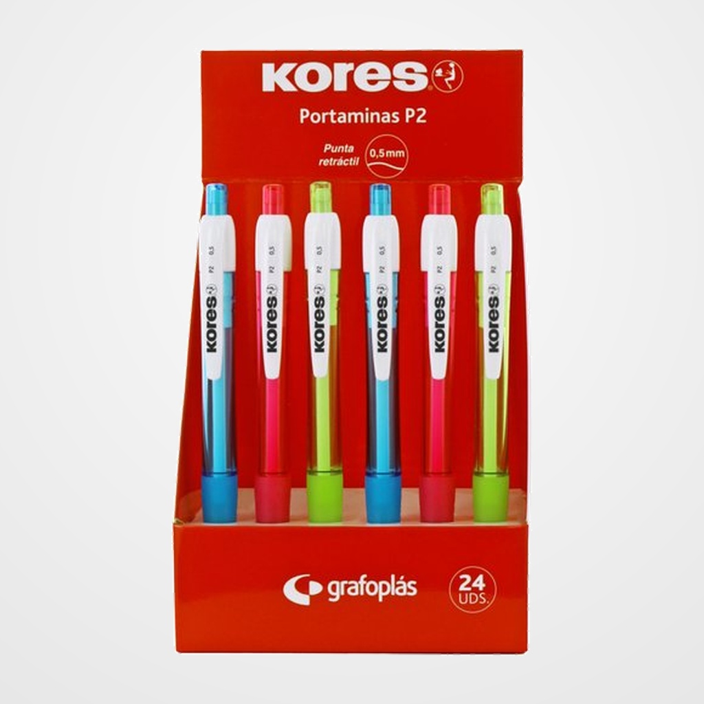 PORTAMINAS KORES P2 0,5 mm SURTIDO