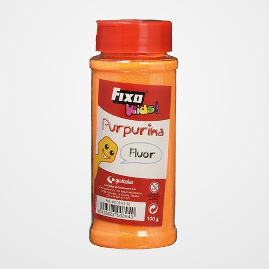 PURPURINA FIXO KIDS FLUOR 100 GR. NARANJA
