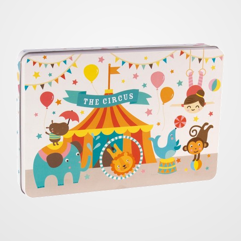 PUZLE EDUCATIVO APLI KIDS 24 PIEZAS CAJA METALICA CIRCO by LILY LANE (+3 años)