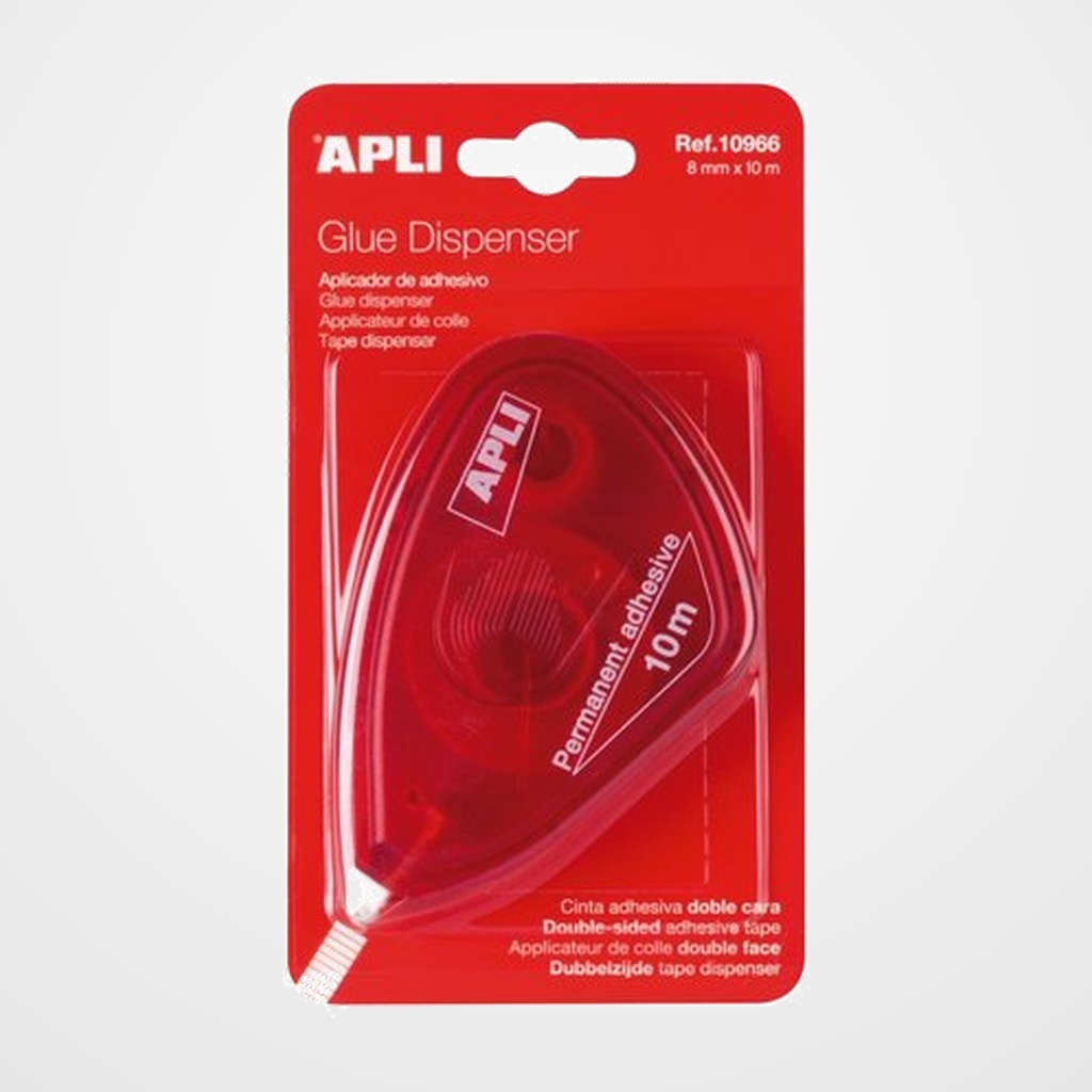 ROLLER ADHESIVO APLI DOBLE CARA PERMANENTE 8 mm. x 10 m.