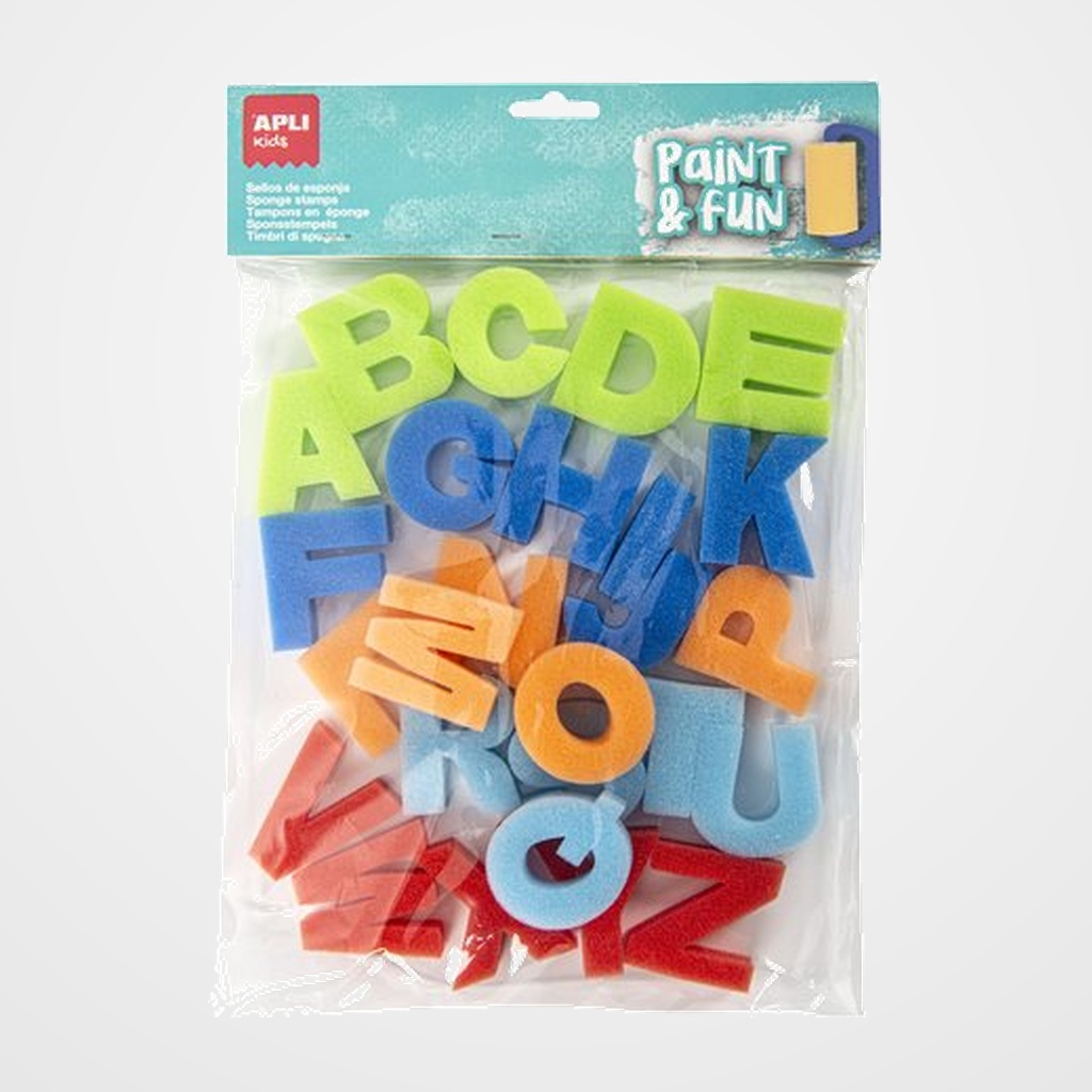 SELLOS de ESPONJA APLI ABCEDARIO  para PINTURA 41mm BOLSA de 26