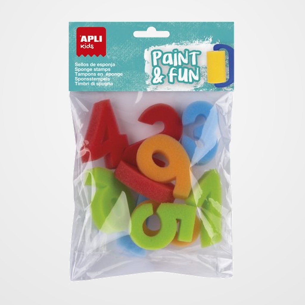 SELLOS de ESPONJA APLI NUMEROS para PINTURA 58mm BOLSA de 10