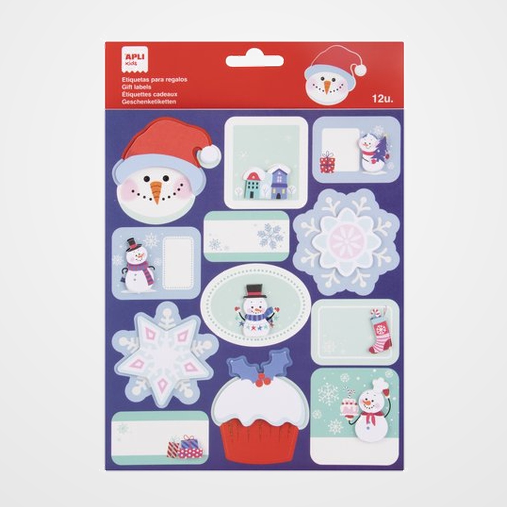 STICKERS APLI BOLSA 1h REGALO CASITA NEVADA (20228)