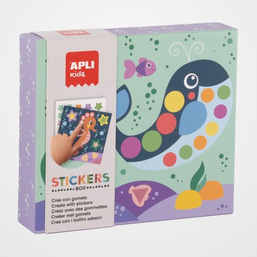 STICKERS GAME RS APLI KIDS CAJA CARTON GEOMETRICO OCEANO