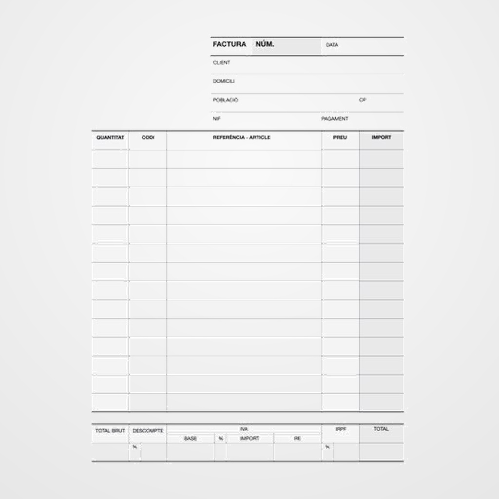 [27001236] TALONARIO CATALAN FACTURAS APLI A-63 4º NATURAL DUPLICADO