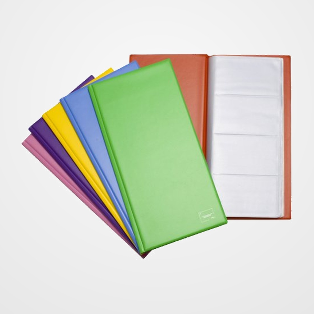 TARJETERO lomo soldado GRAFOPLAS 105x68 20 fundas 160 tarjetas BASIC VIOLETA