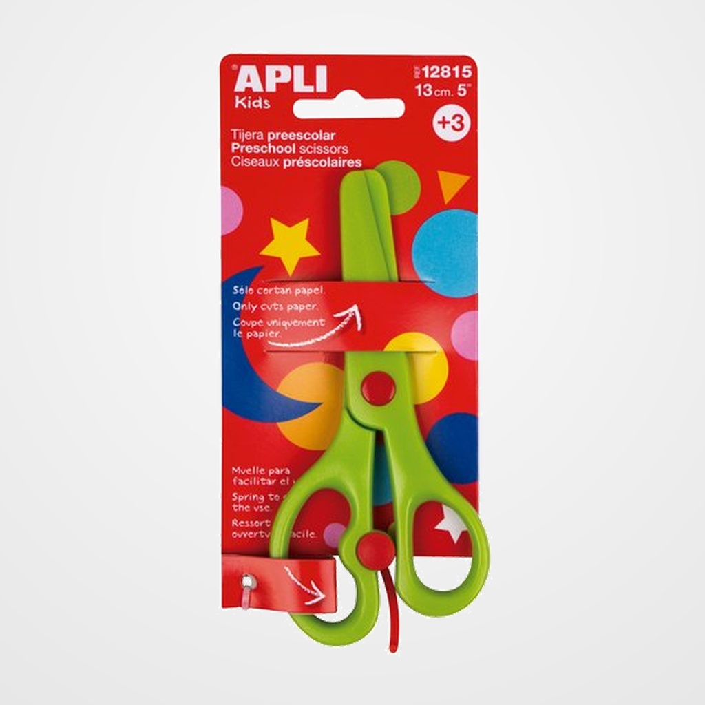 TIJERAS APLI  PRESCOLAR 13 cm.VERDE