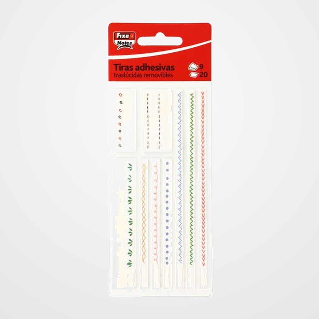 TIRAS ADHESIVAS FIXO DISEÑO 20h SURTIDAS PACK DE 9