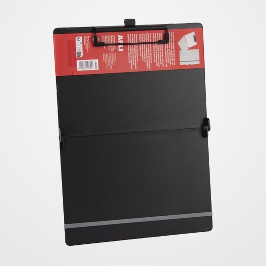 CARPETA con PINZA PORTABLOCS APLI ABS A4 PLEGABLE NEGRO