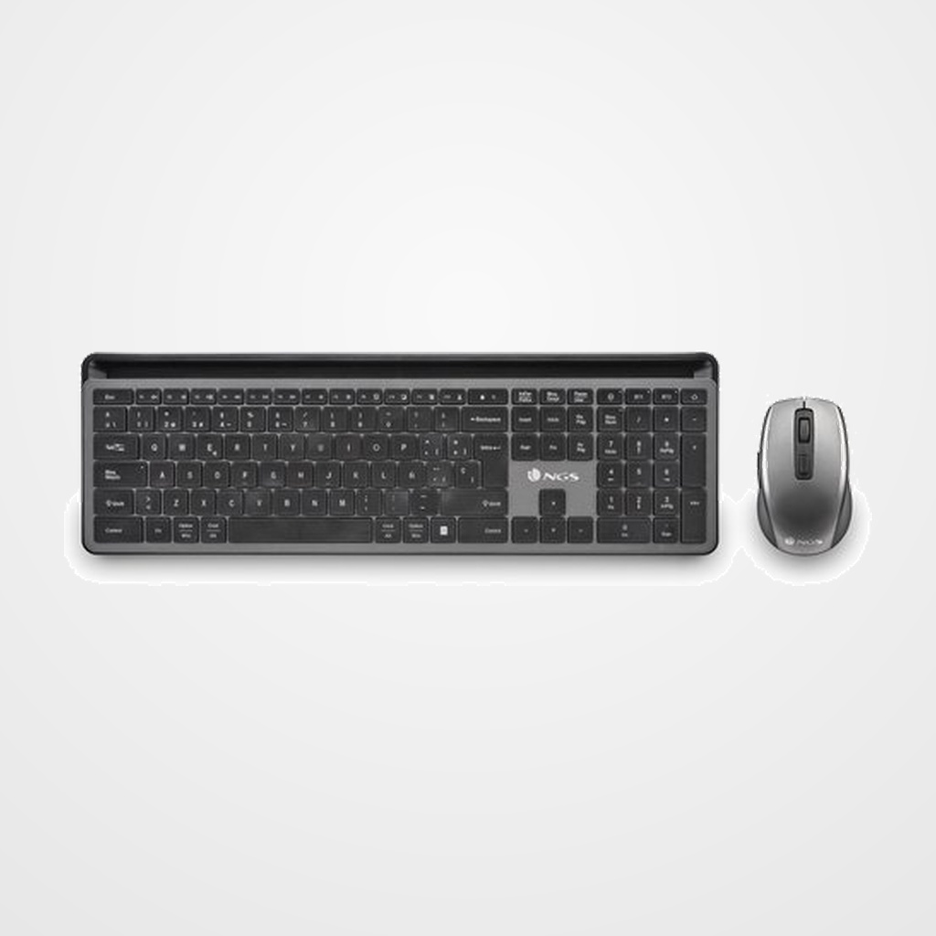 [42502470] TECLADO Y RATON NGS ECLIPSE INALAMBRICO SILENCIOSO Y RECARGABLE NEGRO