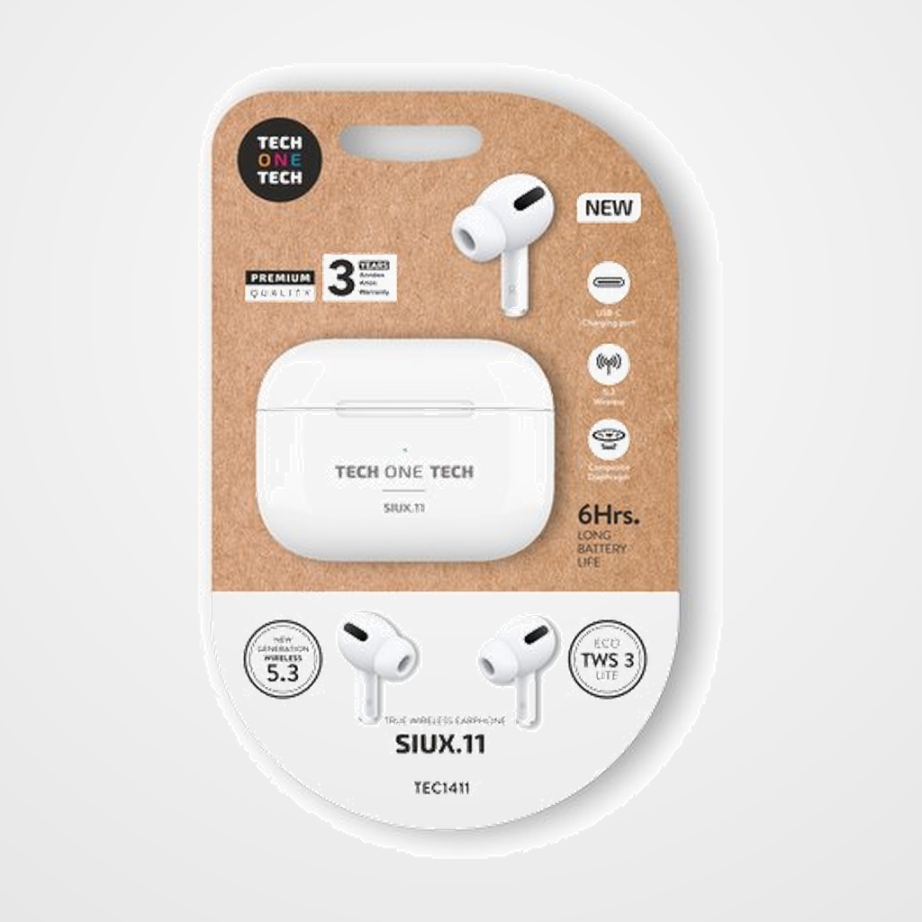 AURICULARES TECH-ONE-TECH SIUX.11 BLUETOOTH MICROFONO INTEGRADO BLANCO