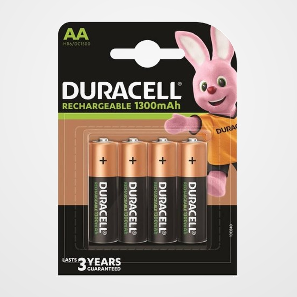 PILAS RECARGABLES DURACELL AA 1300 mAh (HR06) BLISTER de 4