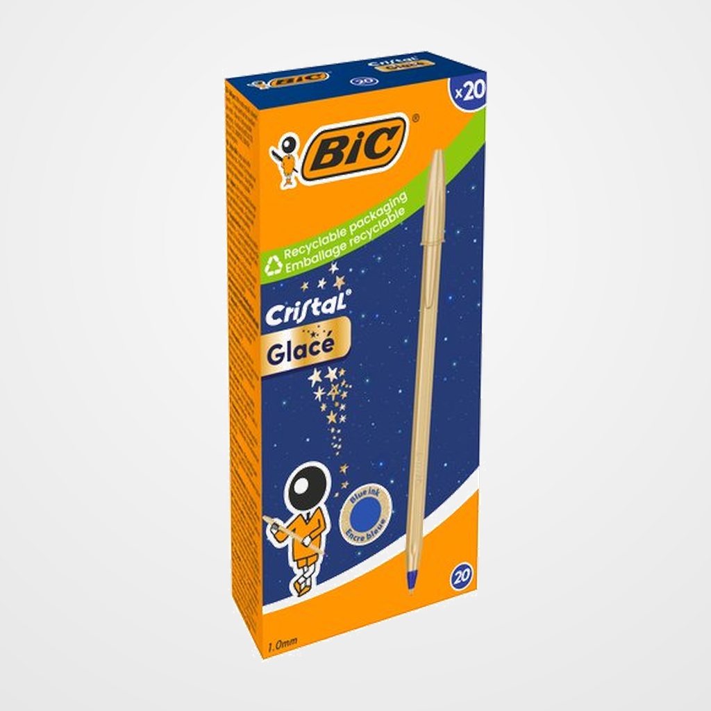 BOLIGRAFO BIC CRISTAL GLACE GOLD (tinta azul)