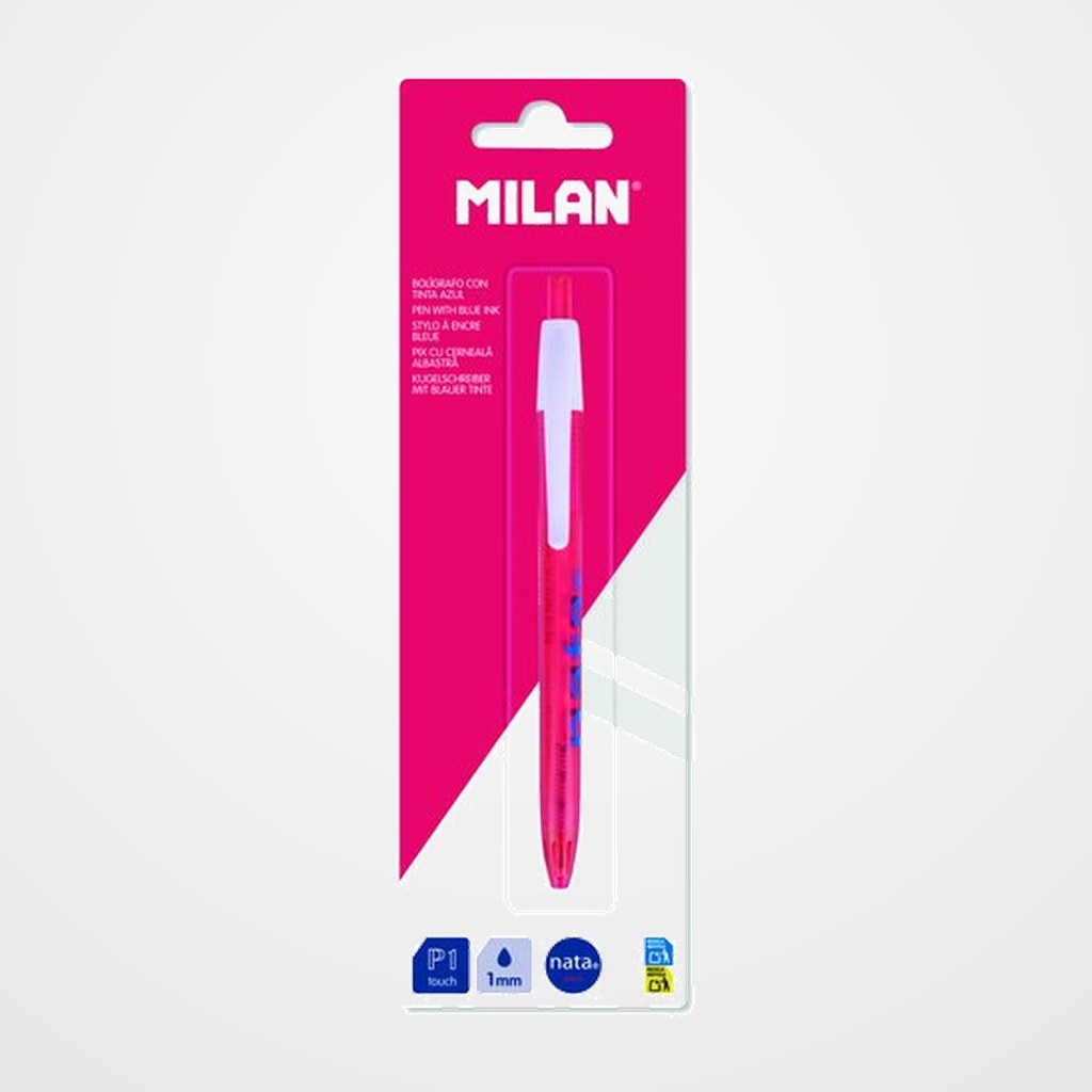 BOLIGRAFO MILAN RETRACTIL P1 NATA 624 ROSA BLISTER de 1