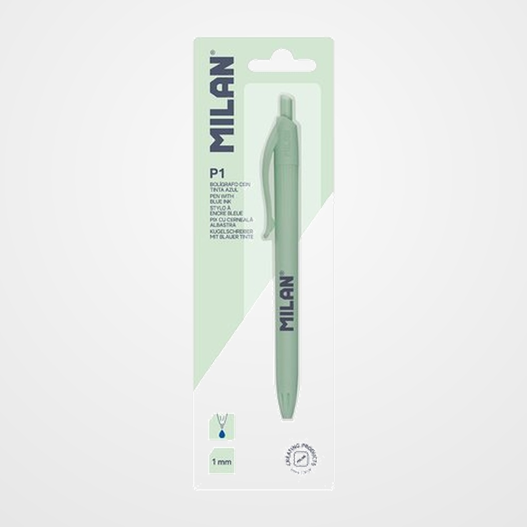 BOLIGRAFO MILAN RETRACTIL P1 430 since 1918 VERDE BLISTER de 1