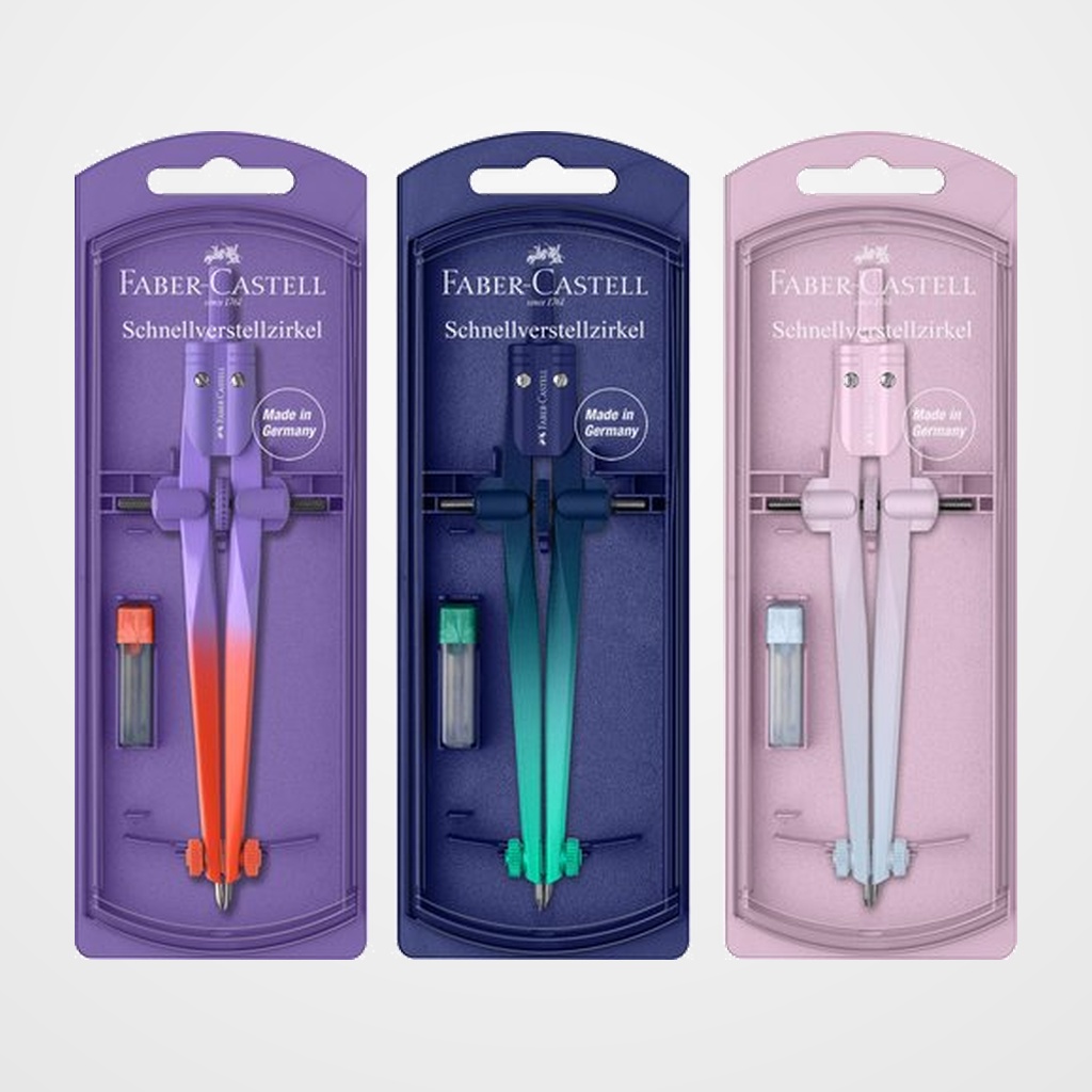 COMPAS FABER-CASTELL STREAM AJUSTE RAPIDO FLOW EDITION SURTIDO (3 col.)