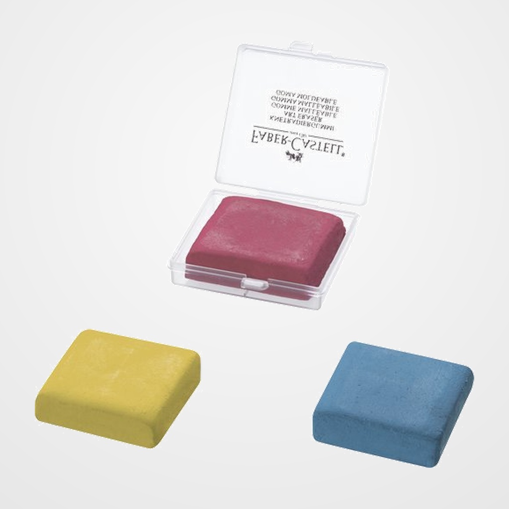 GOMA de BORRAR FABER-CASTELL 127321 MOLDEABLE SURT. AZUL/ROJO/AMARILLO (CARBONCILLO-PASTEL)  (ud.)