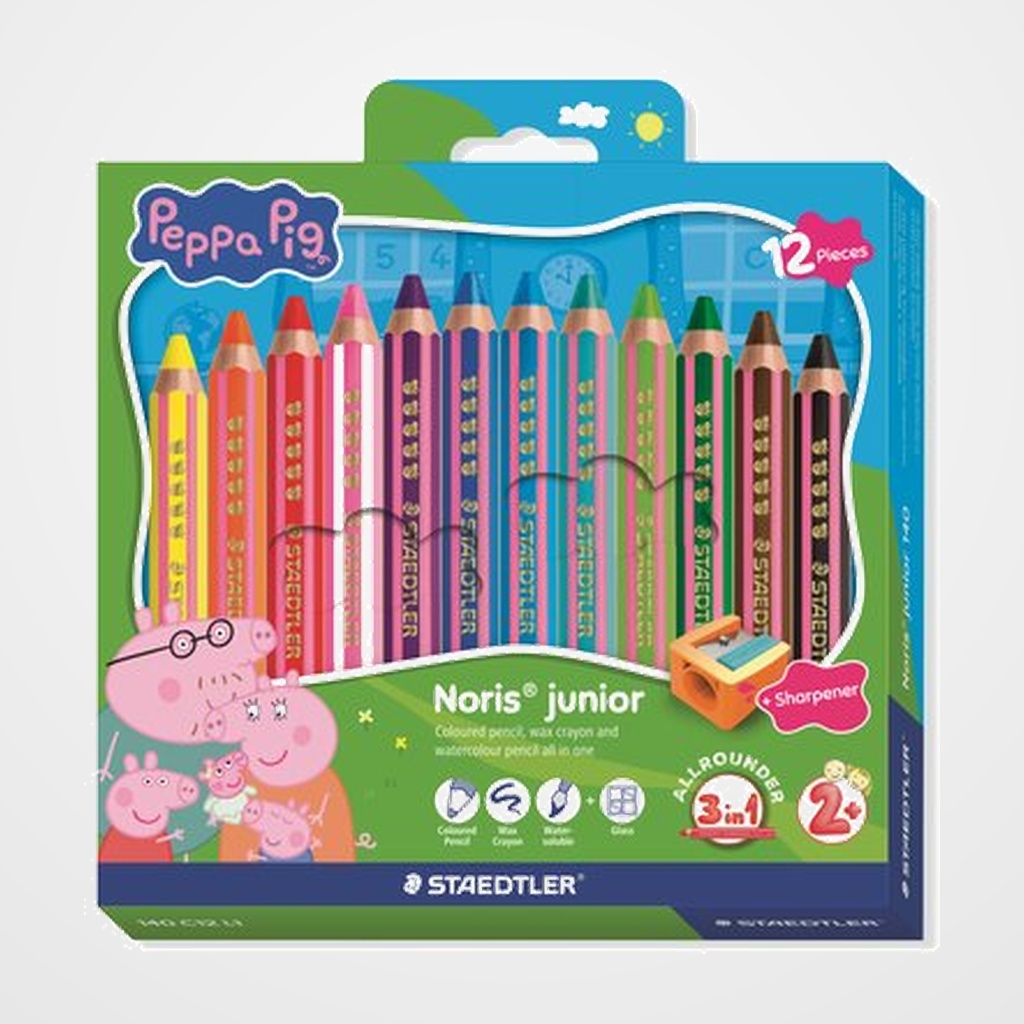 LAPICES de COLORES STAEDTLER 140 NORIS JUNIOR PEPPA PIG CAJA de 12
