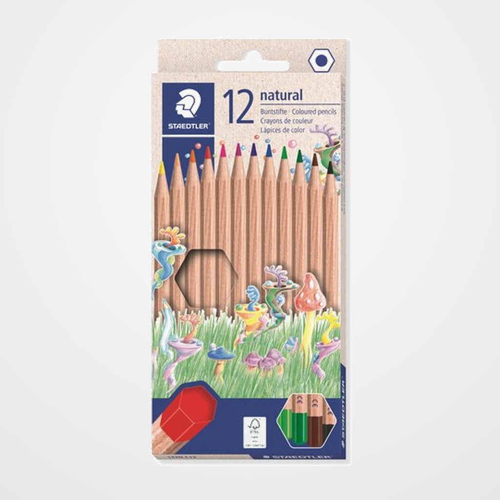 LAPICES de COLORES STAEDTLER 143N NORIS NATURAL ESTUCHE de 12