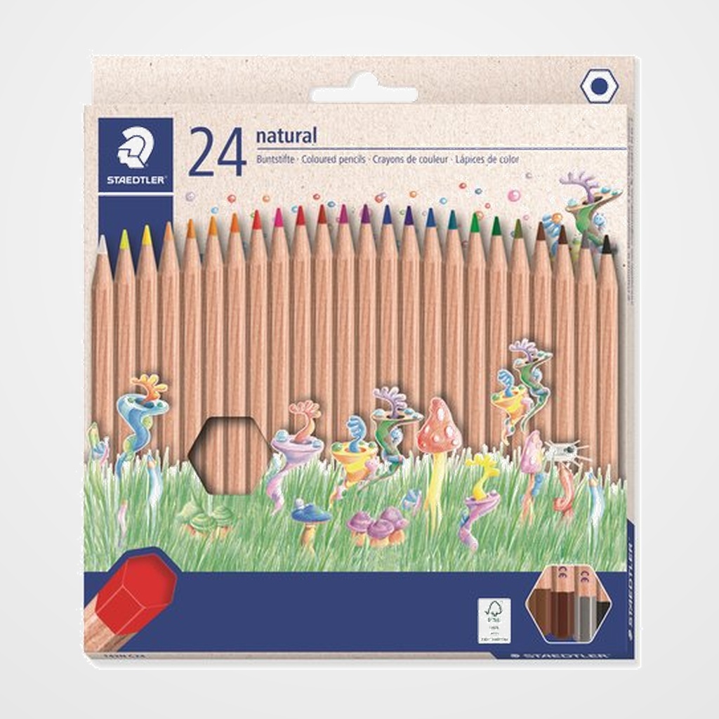 LAPICES de COLORES STAEDTLER 143N NORIS NATURAL ESTUCHE de 24