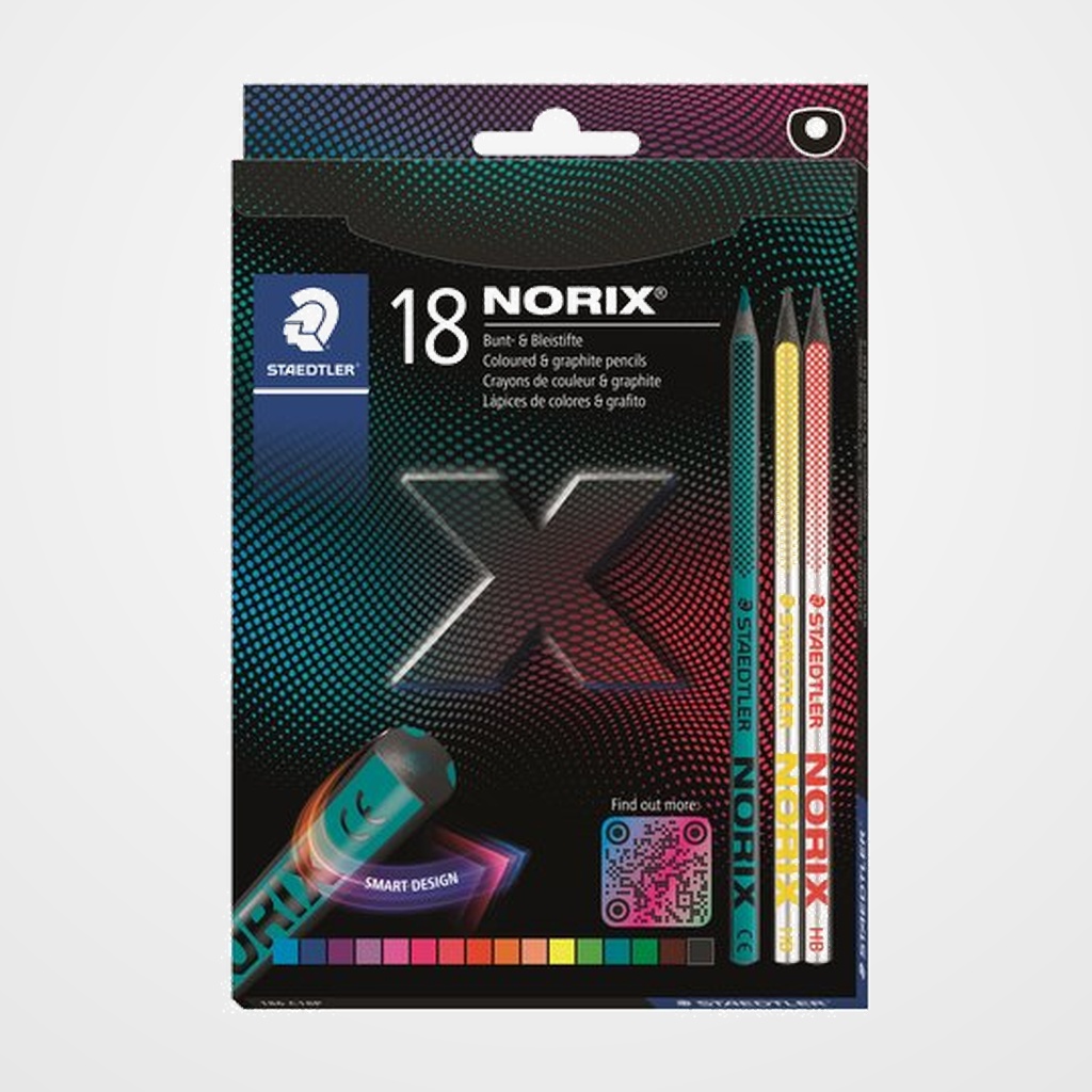 LAPICES de COLORES STAEDTLER 186 NORIX ESTUCHE de 16 (+2 lapices de grafito)