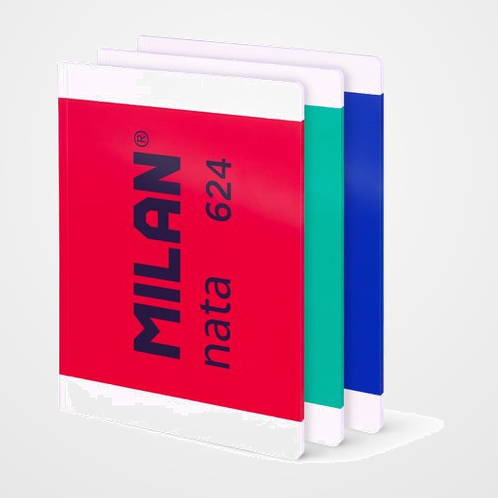 LIBRETA MILAN NATA 624 since 1918 A4 48h ENCOLADA CUADRIC.5x5 95g SURTIDO PACK DE 3