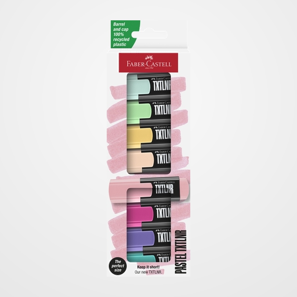 MARCADOR FLUOR FABER-CASTELL TEXTLINER 1542 PASTEL PACK de 8