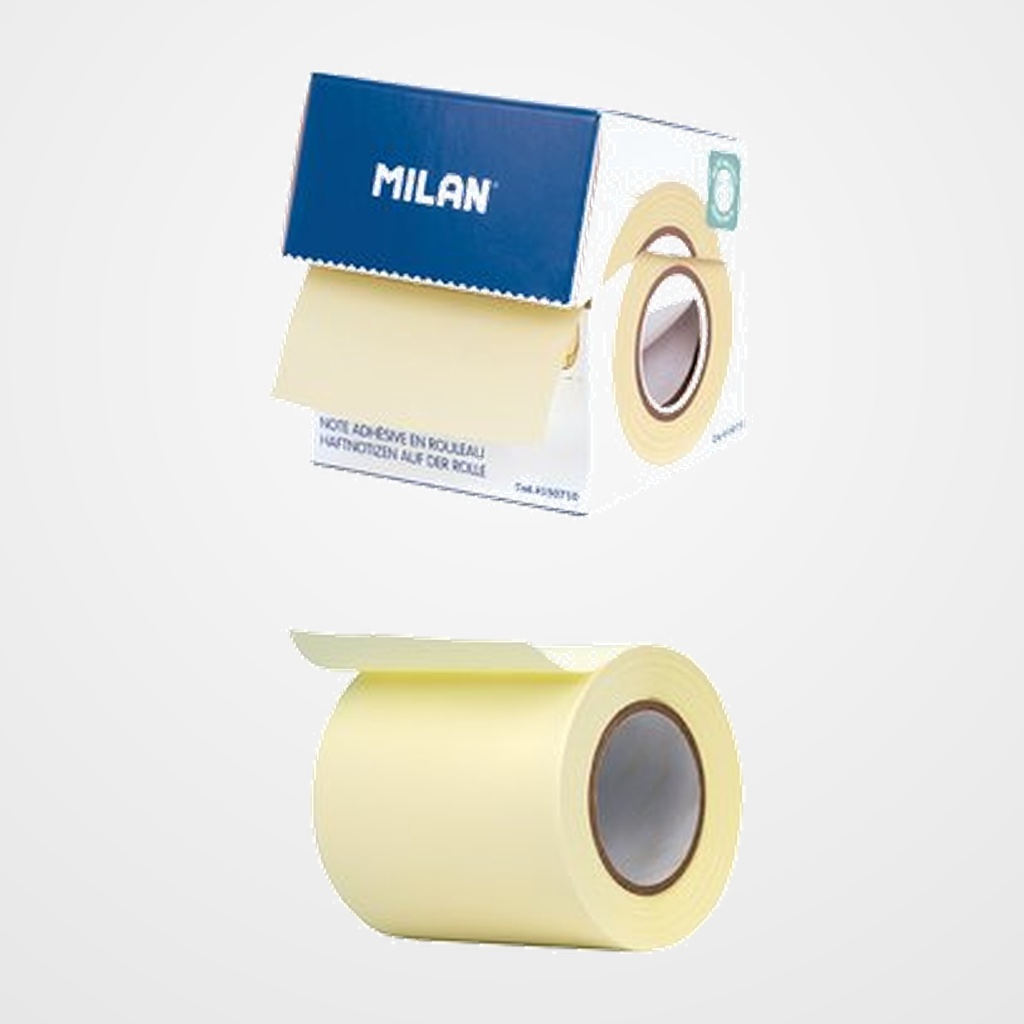 NOTAS ADHESIVAS MILAN SUPER STICKY ROLLO de 5cm x10m PASTEL AMARILLO